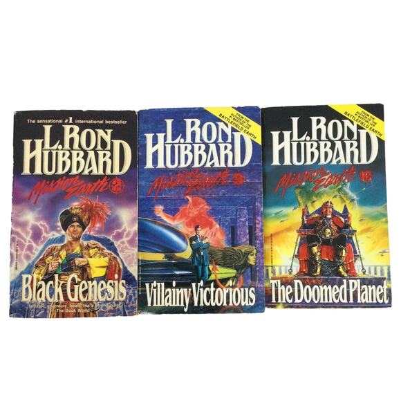 L Ron Hubbard Mission Earth 2 Black Genesis Three Book Paperback Bundle - Picture 1 of 12